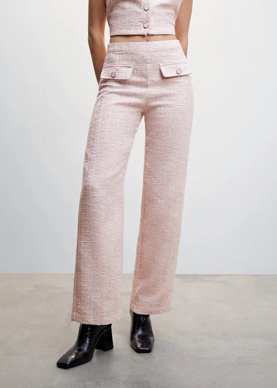 Tweed straight trousers