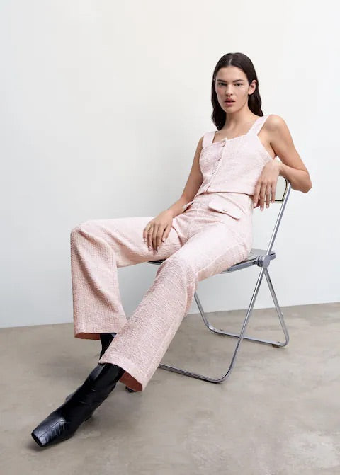 Tweed straight trousers