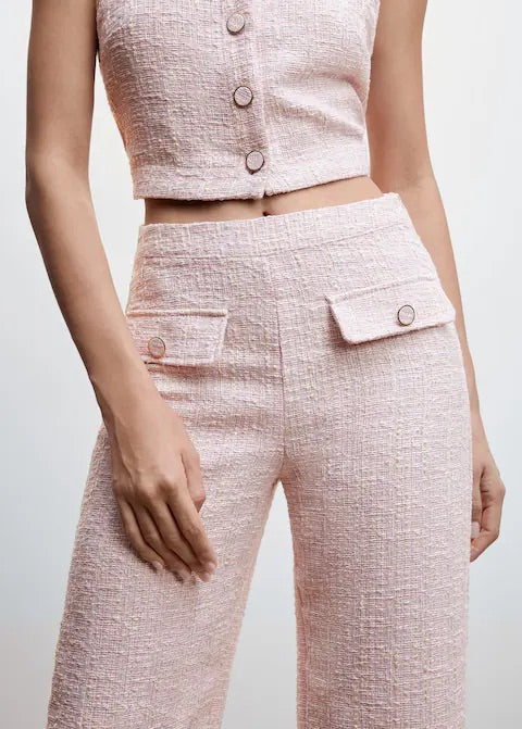 Tweed straight trousers