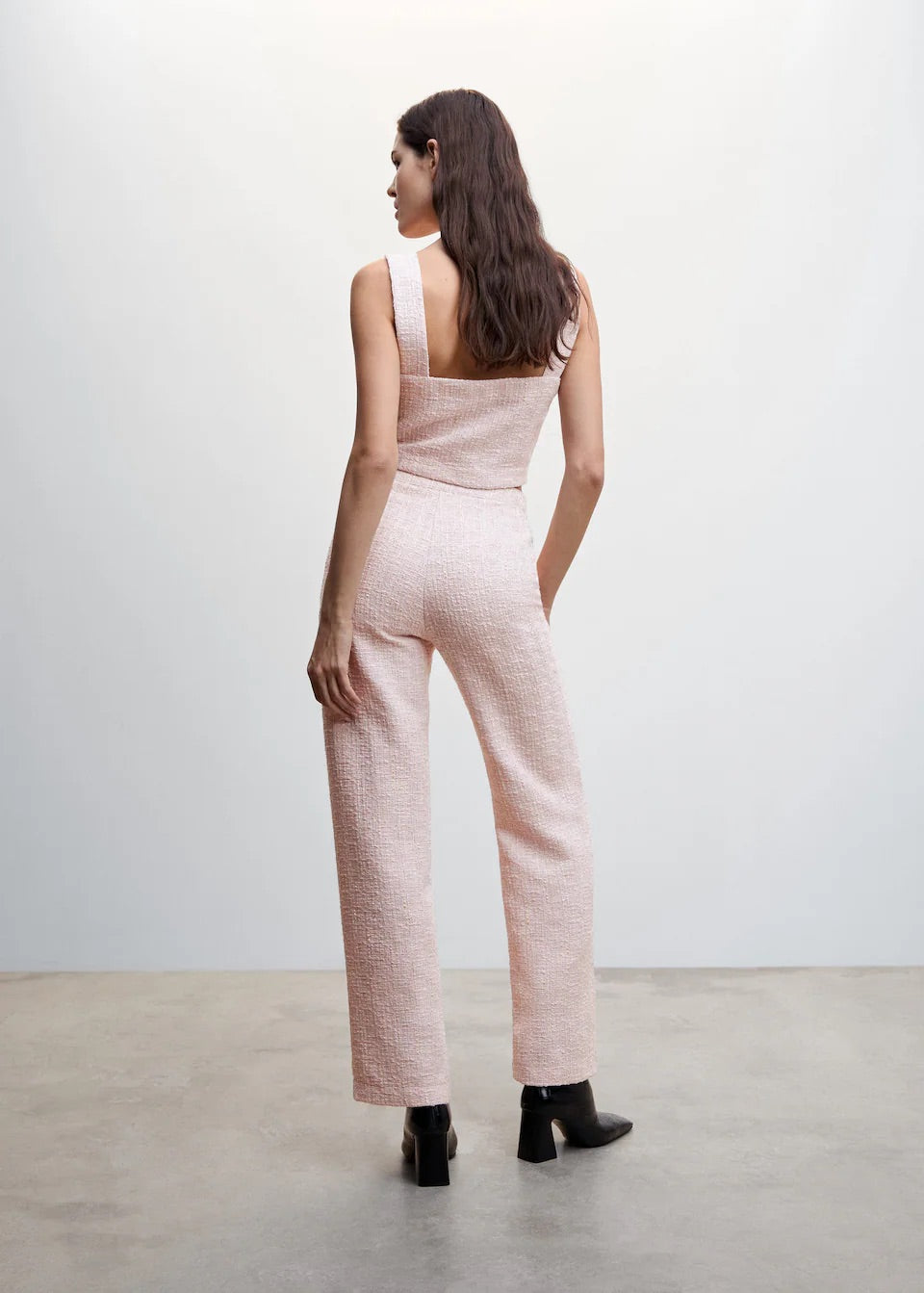 Tweed straight trousers