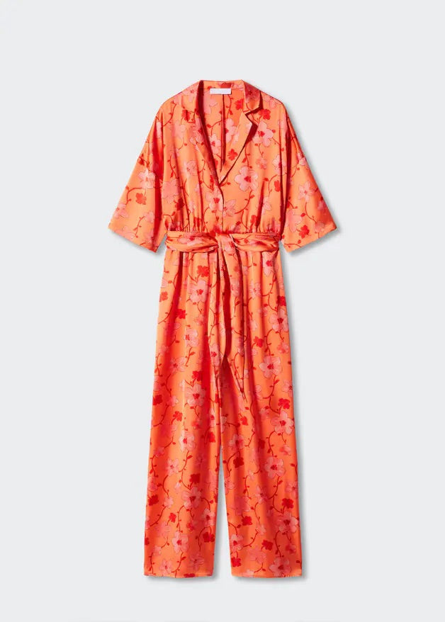 Printed satin jumpsuit