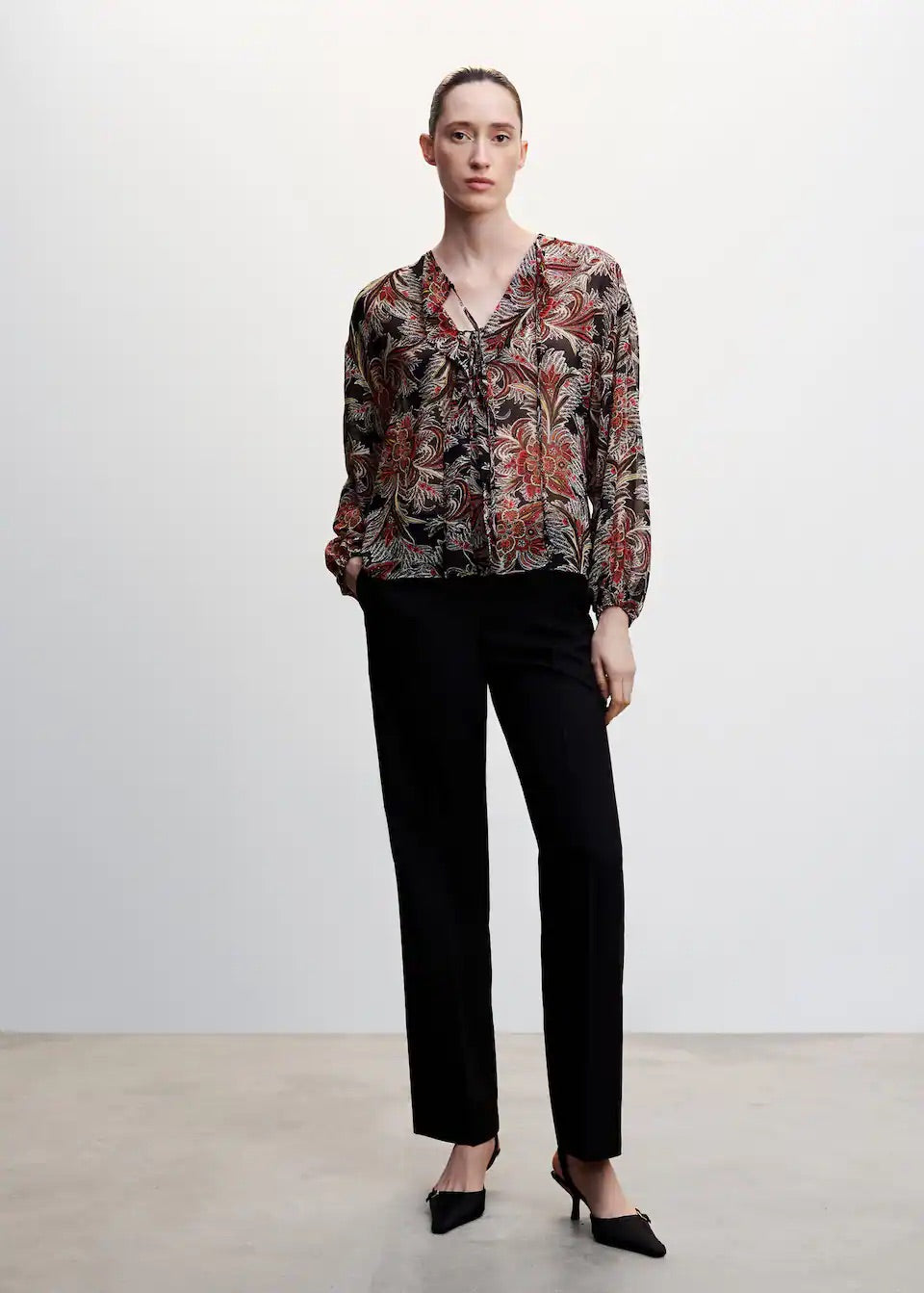 Ruffle bow blouse