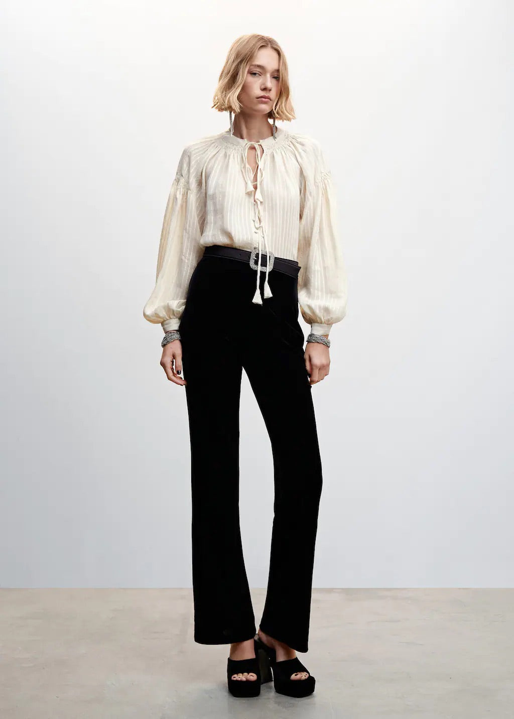 Boho blouse with tassel detail
