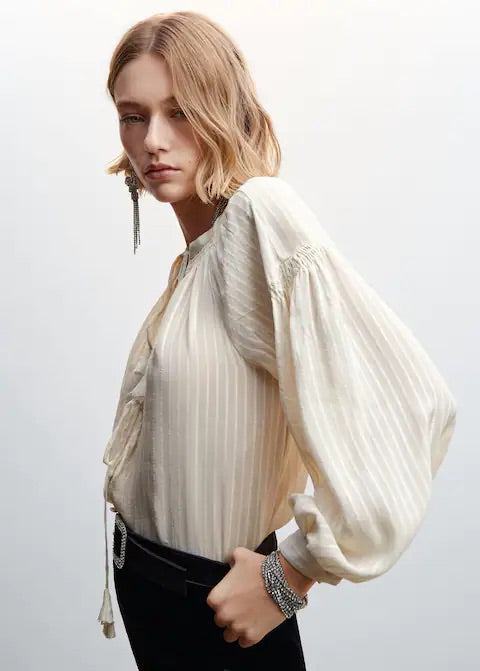 Boho blouse with tassel detail