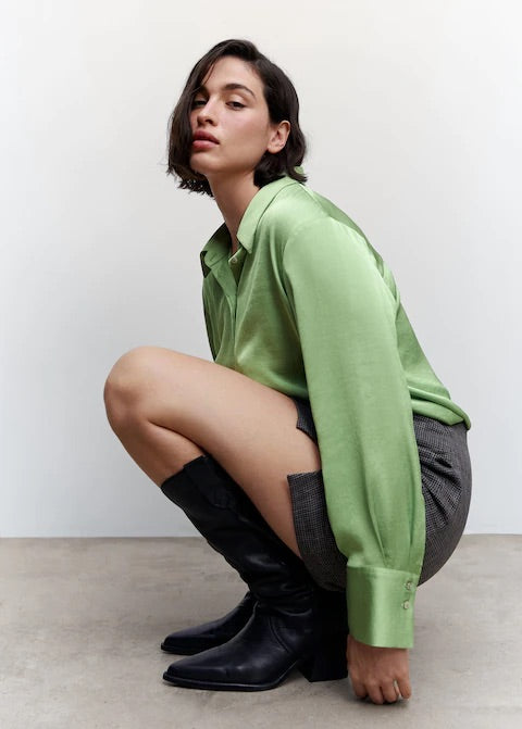 Satin finish flowy shirt
