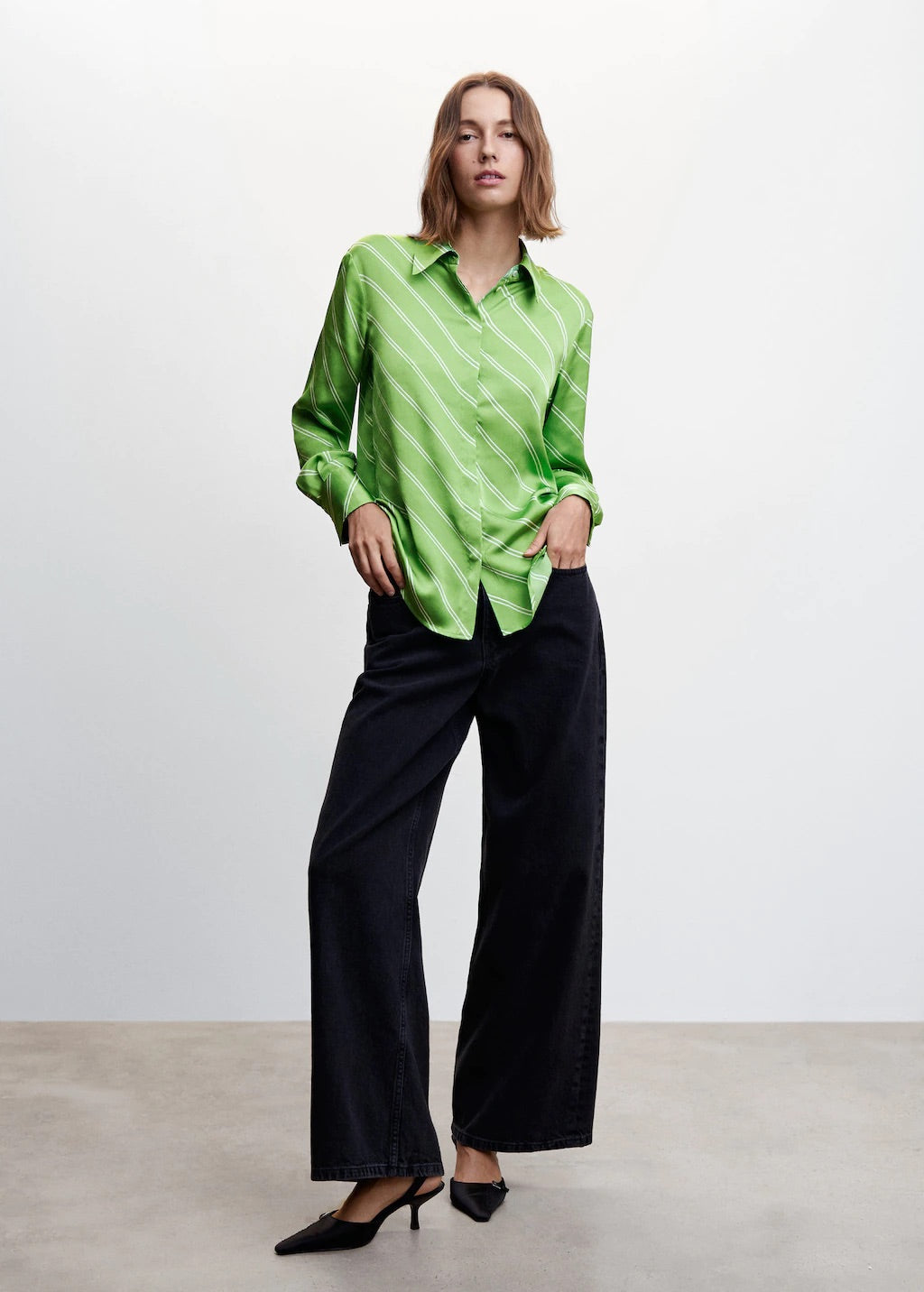 Satin finish flowy shirt
