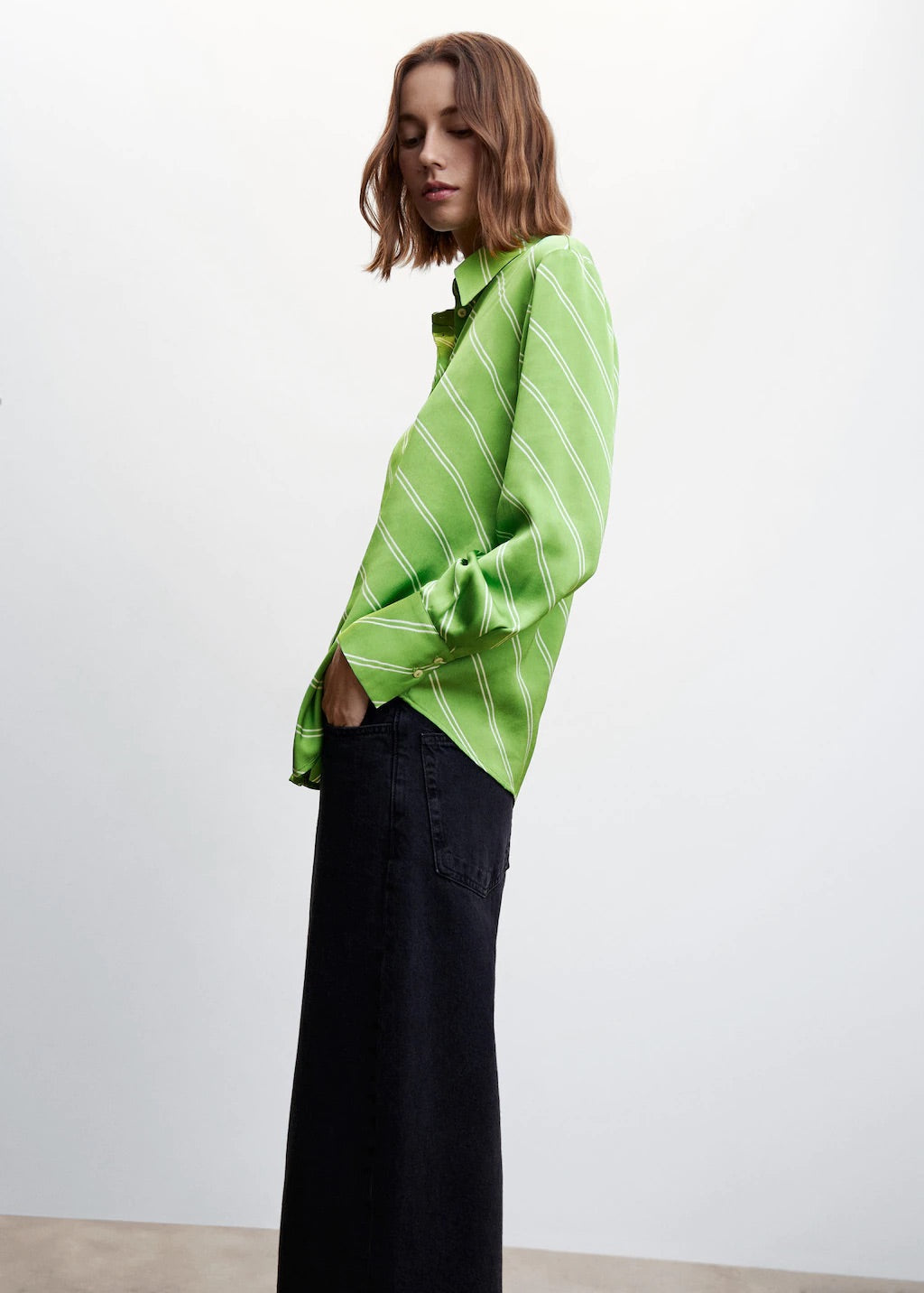 Satin finish flowy shirt