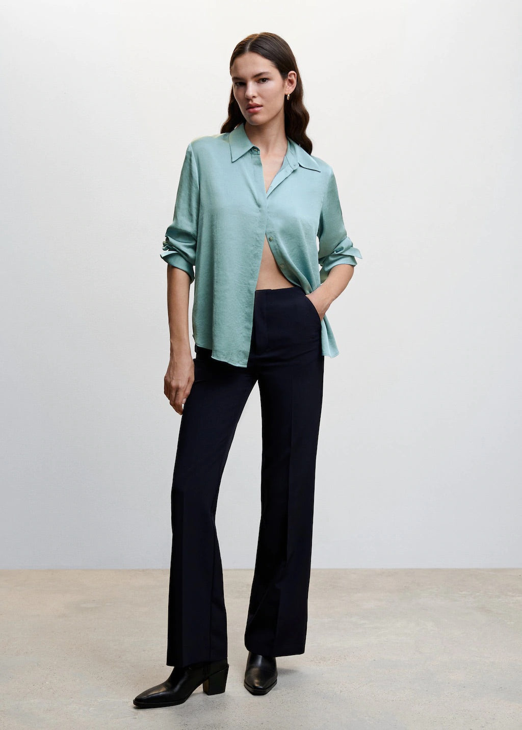 Satin finish flowy shirt