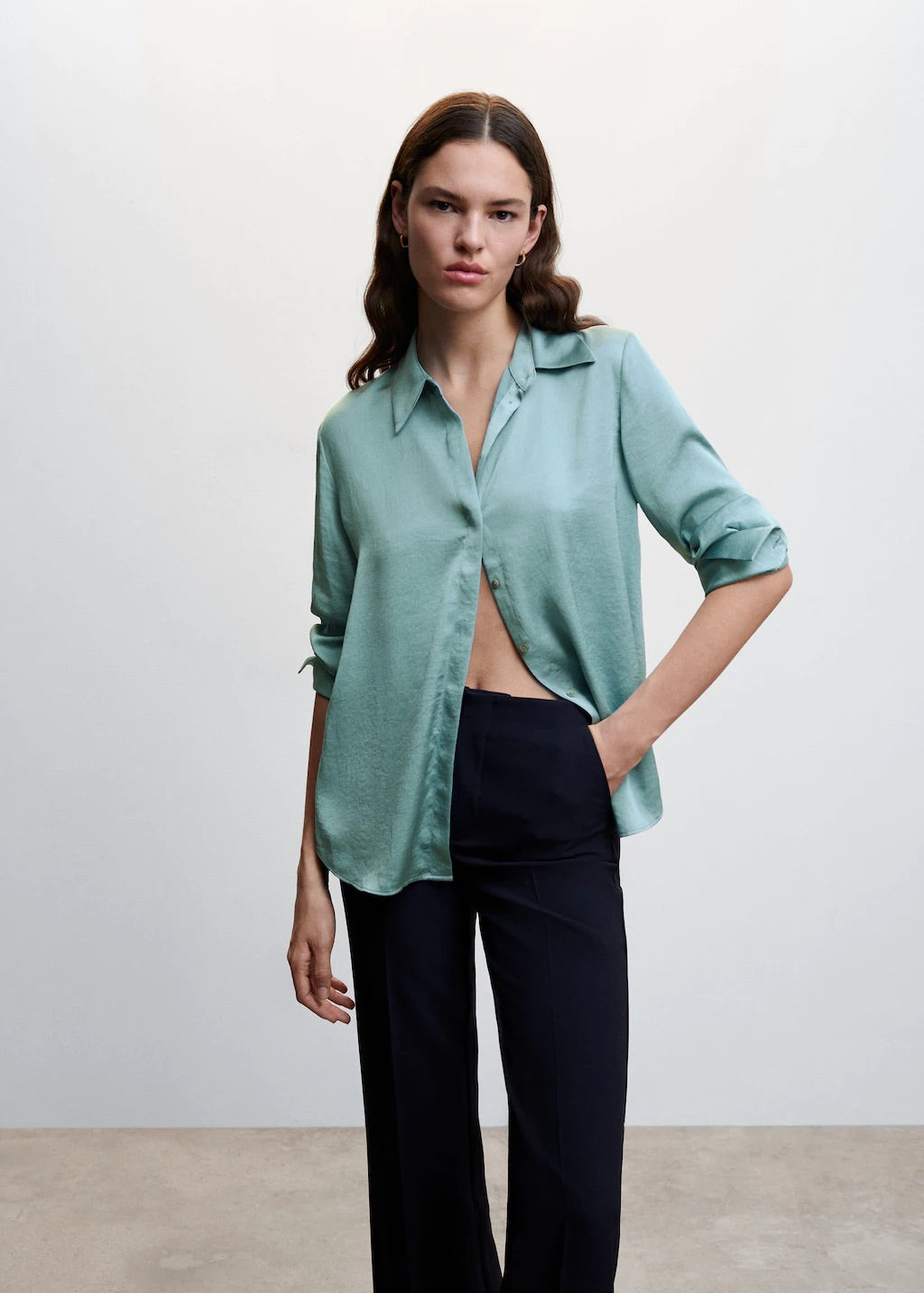 Satin finish flowy shirt