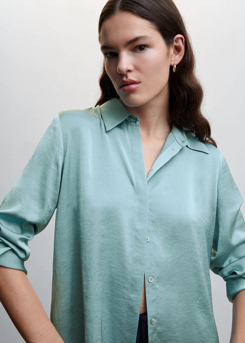 Satin finish flowy shirt