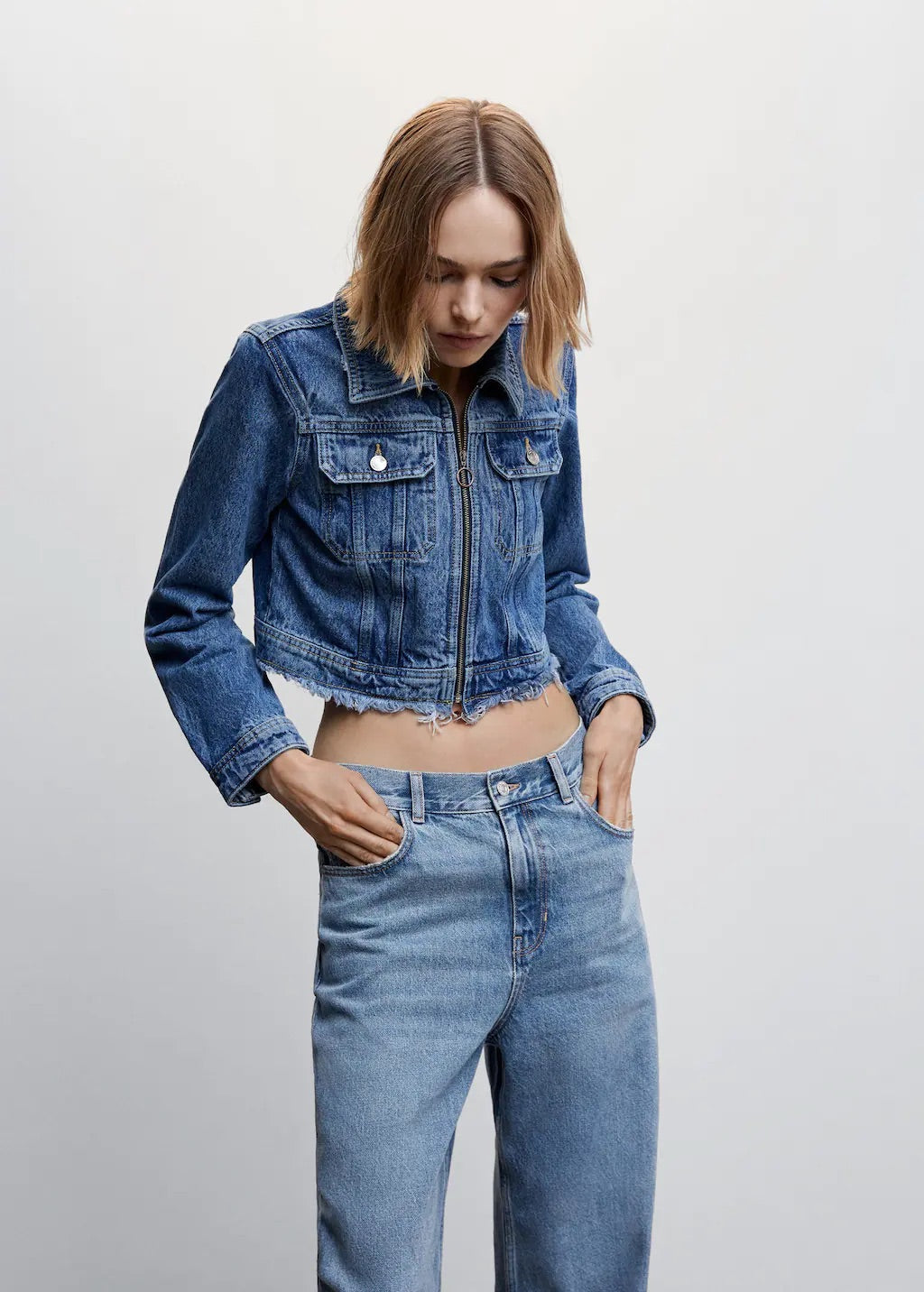 Wideleg loose low rise jeans