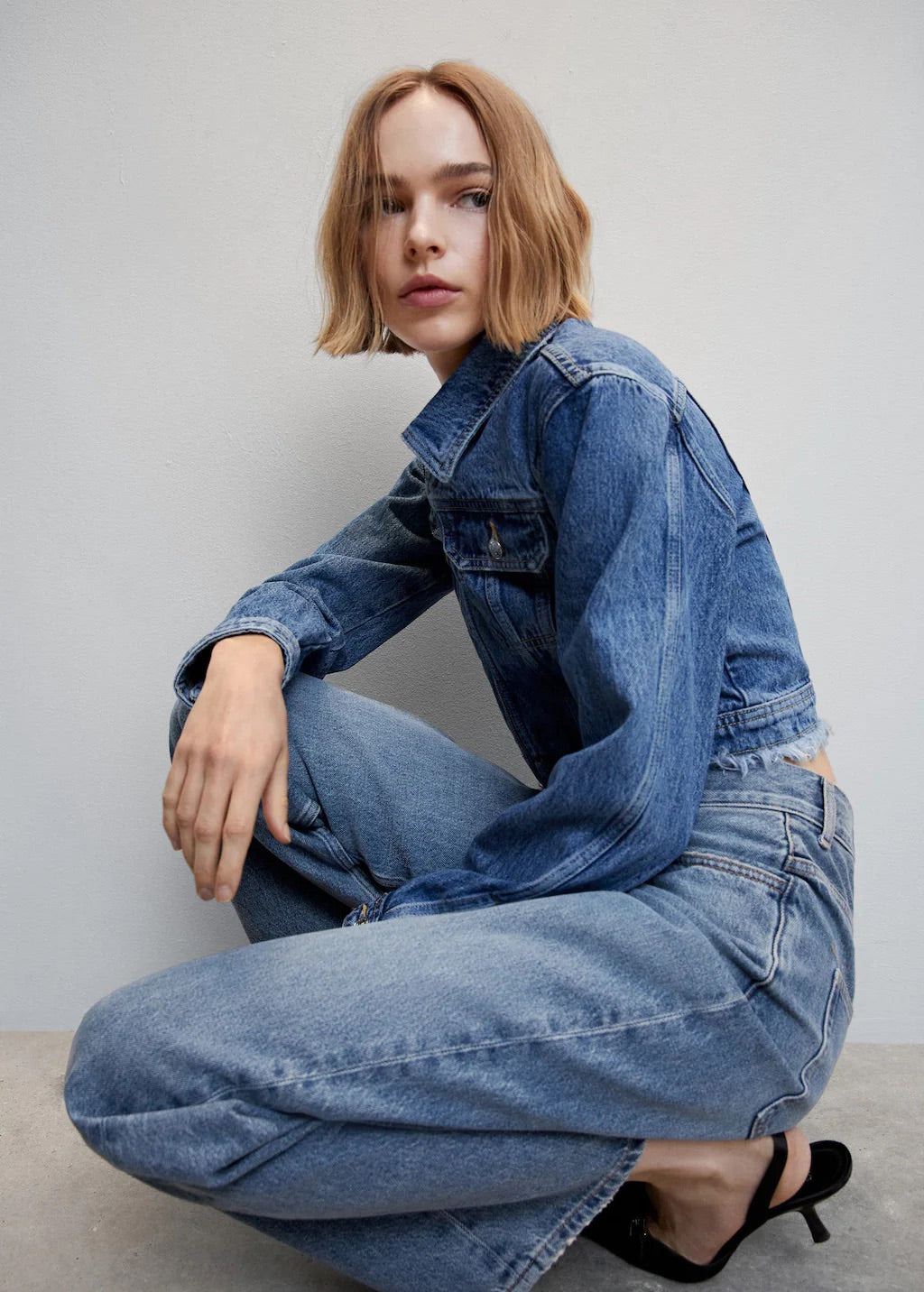 Wideleg loose low rise jeans