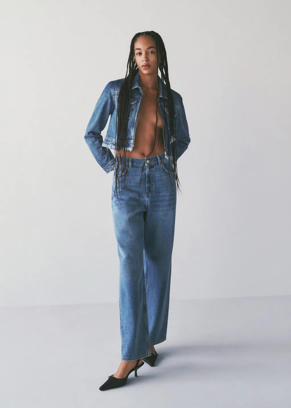 Wideleg loose low rise jeans