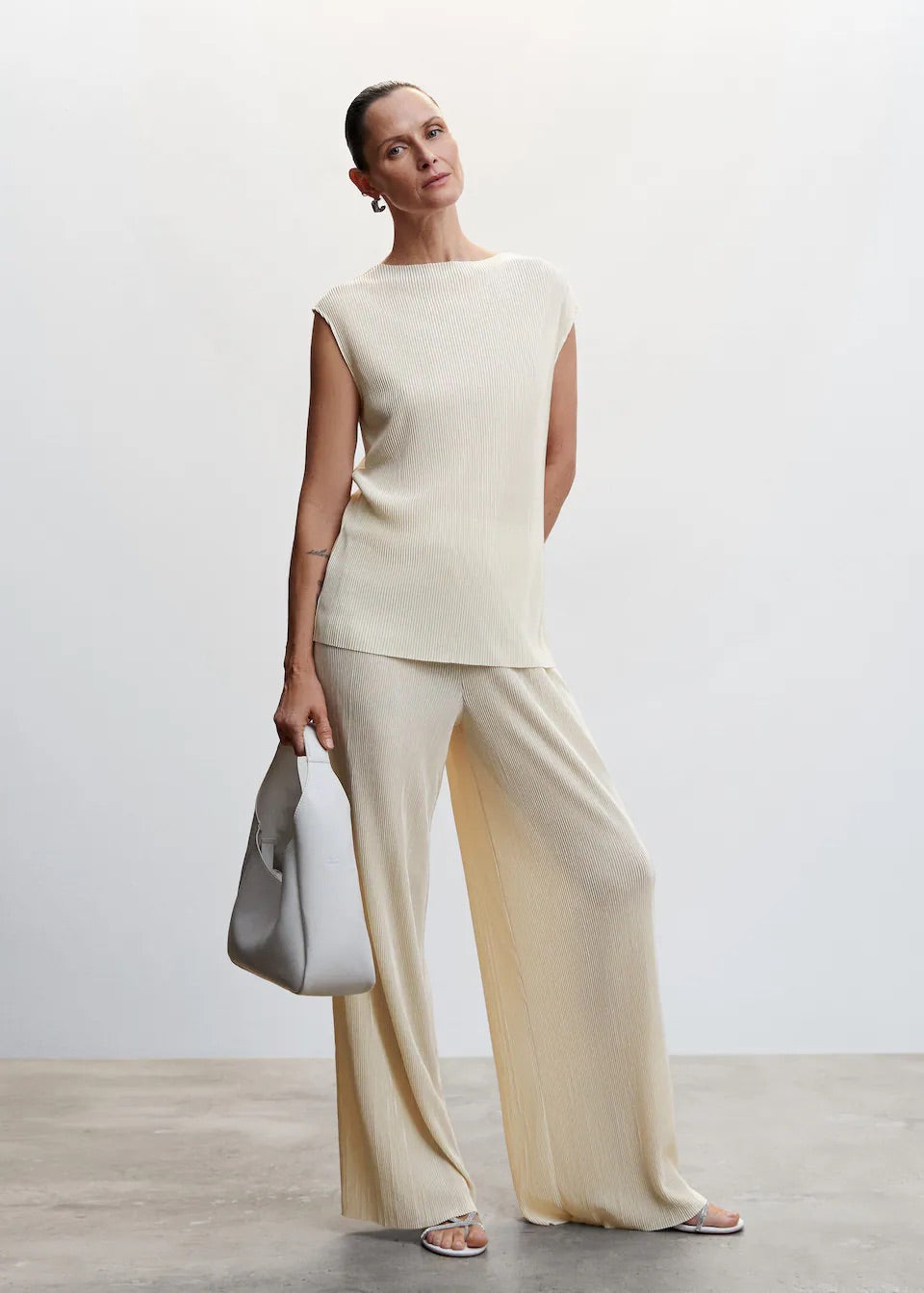 Pleated strap top