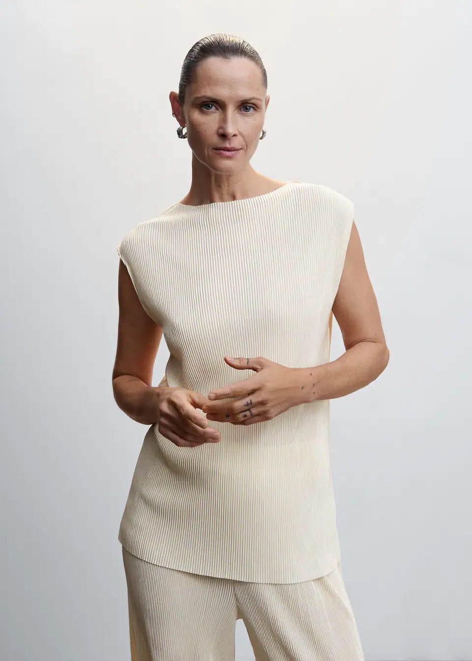 Pleated strap top