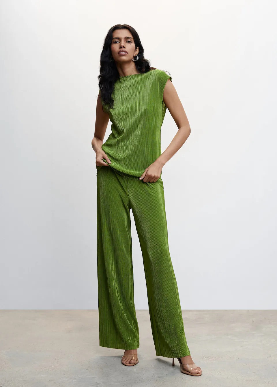 Pleated strap top