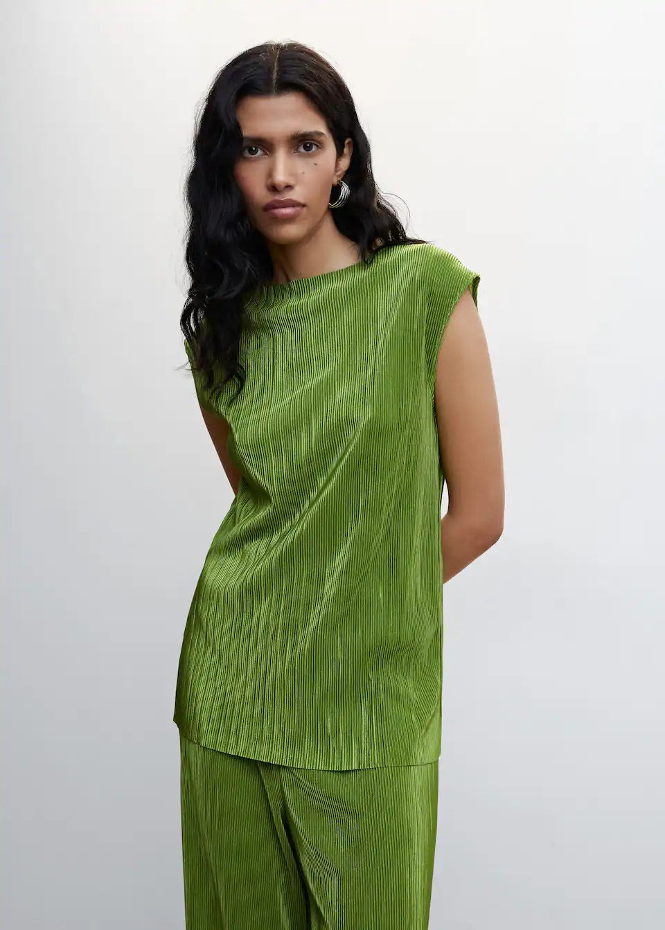 Pleated strap top