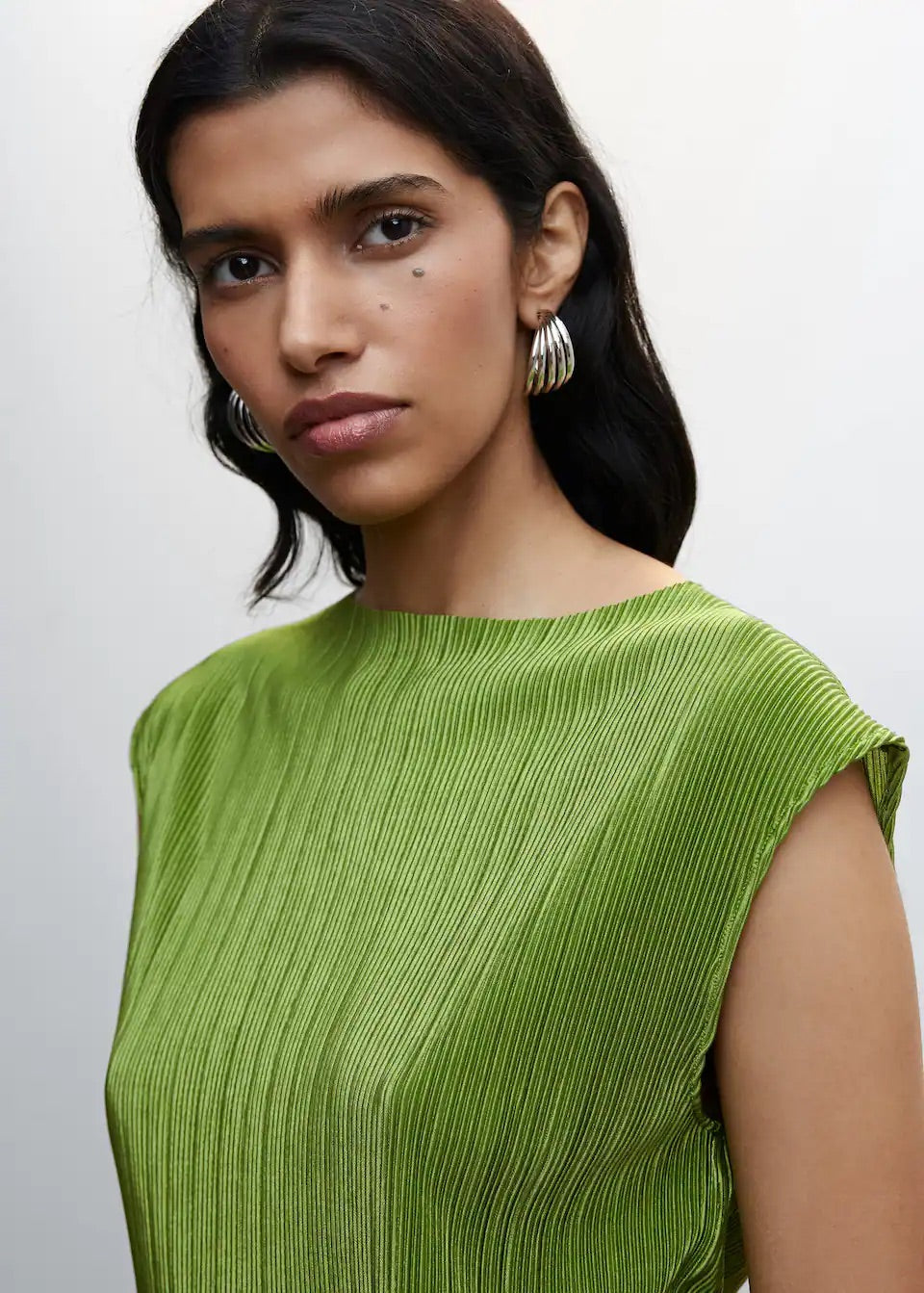 Pleated strap top