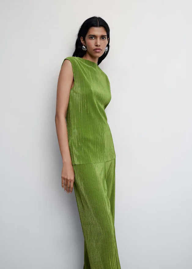 Pleated strap top