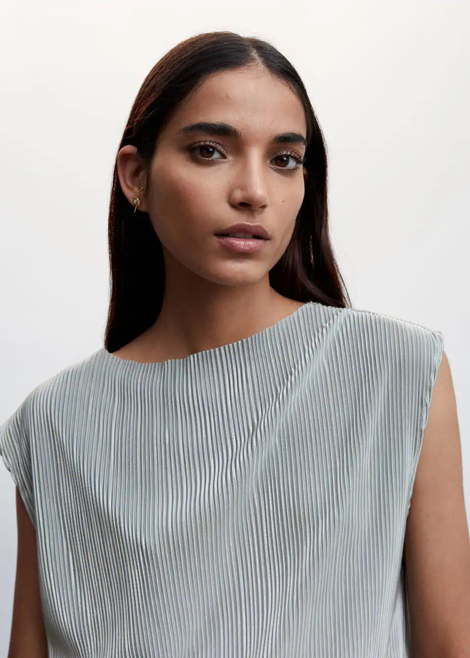 Pleated strap top