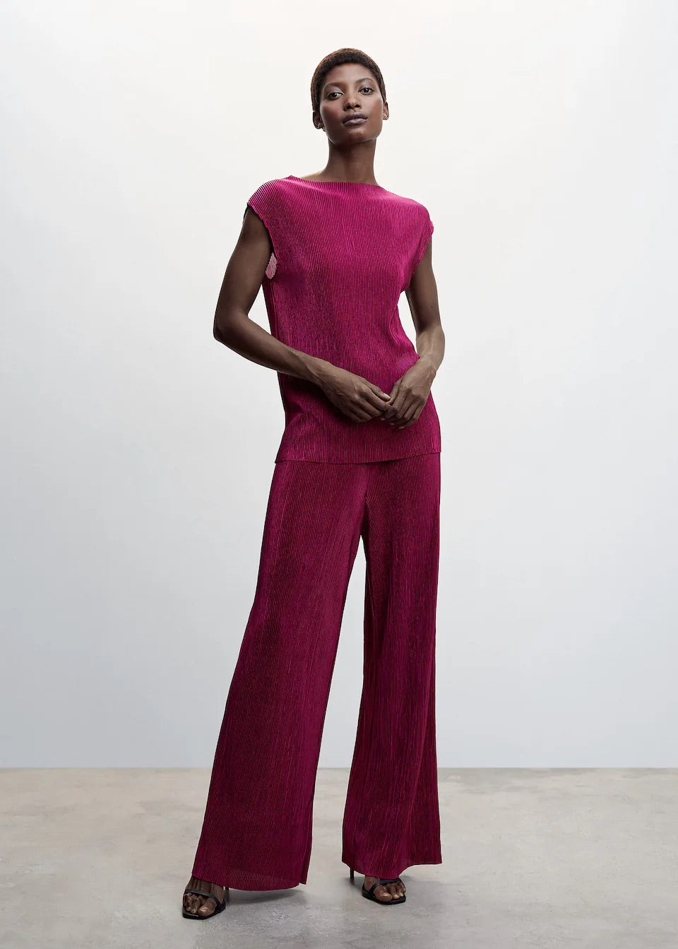 Pleated strap top