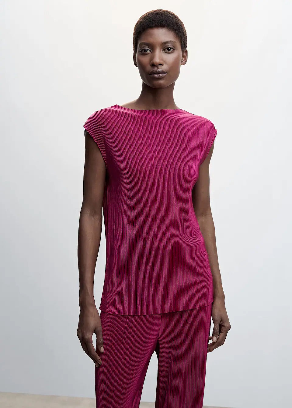 Pleated strap top