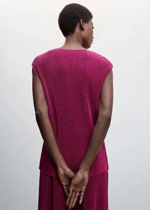 Pleated strap top