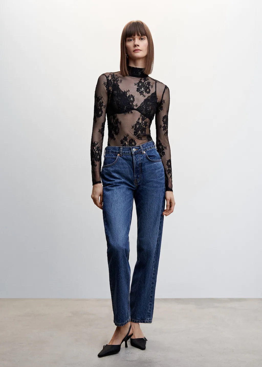 Floral lace T-shirt