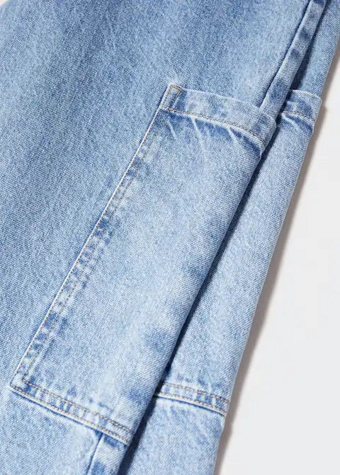 Denim cargo jumpsuit