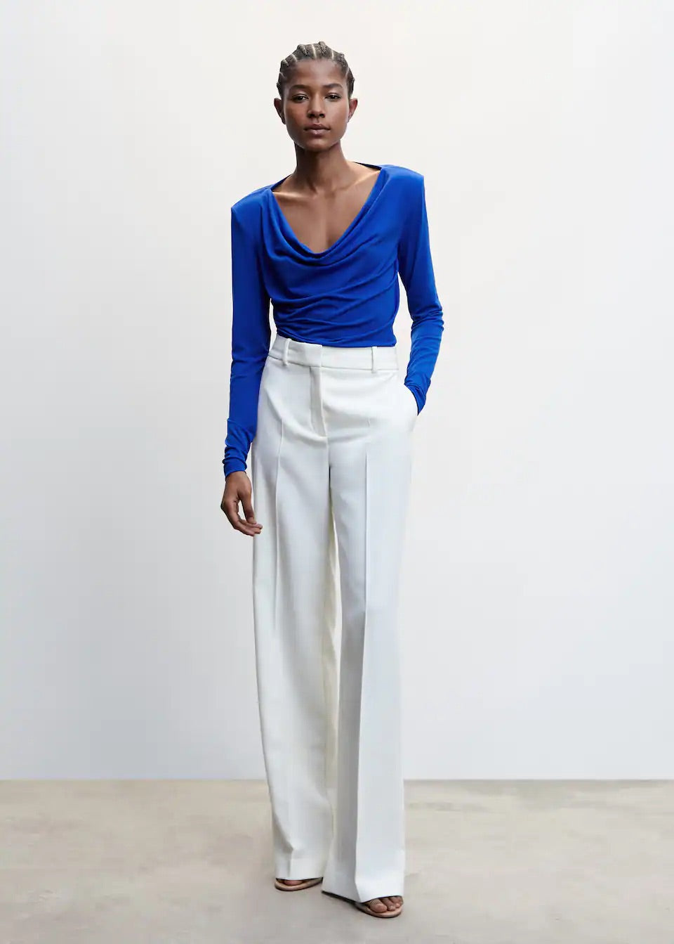 Draped neckline T-shirt