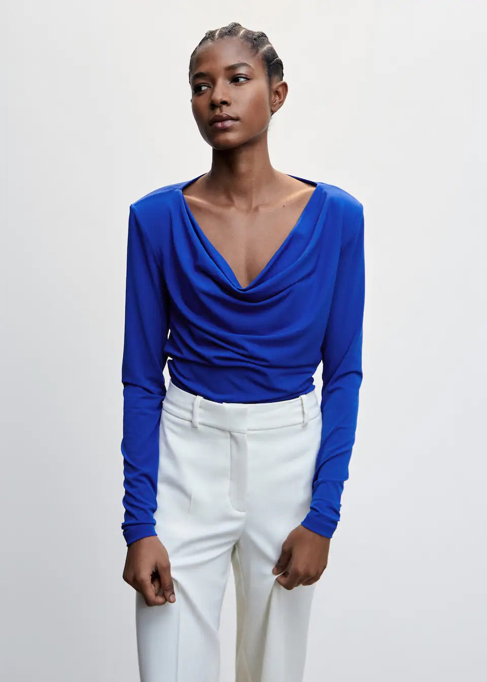 Draped neckline T-shirt