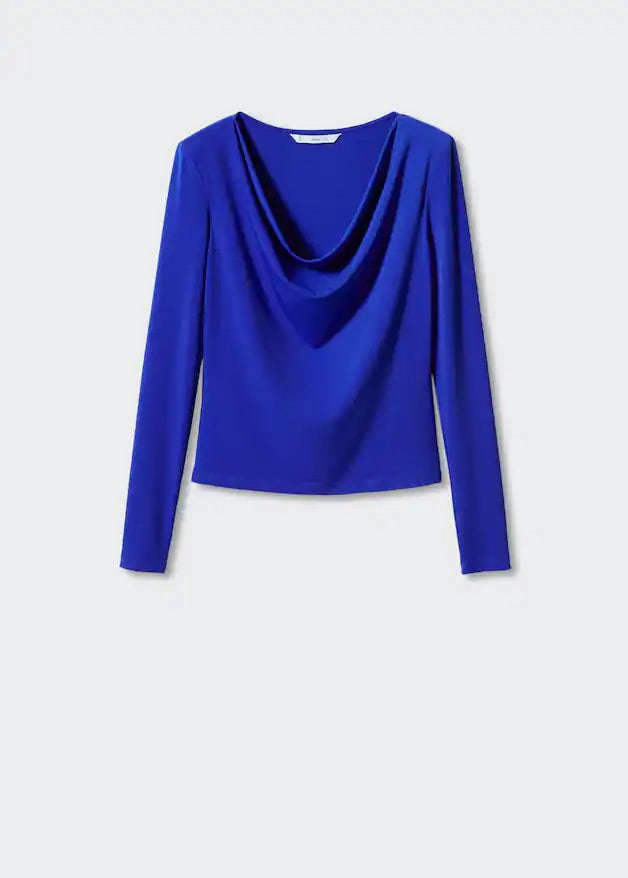 Draped neckline T-shirt