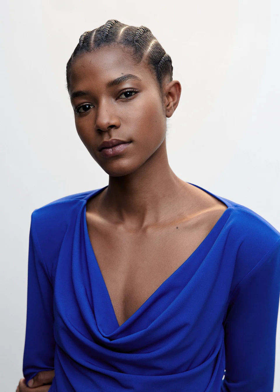Draped neckline T-shirt
