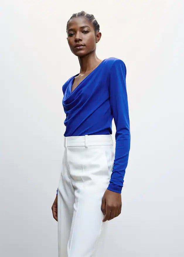Draped neckline T-shirt