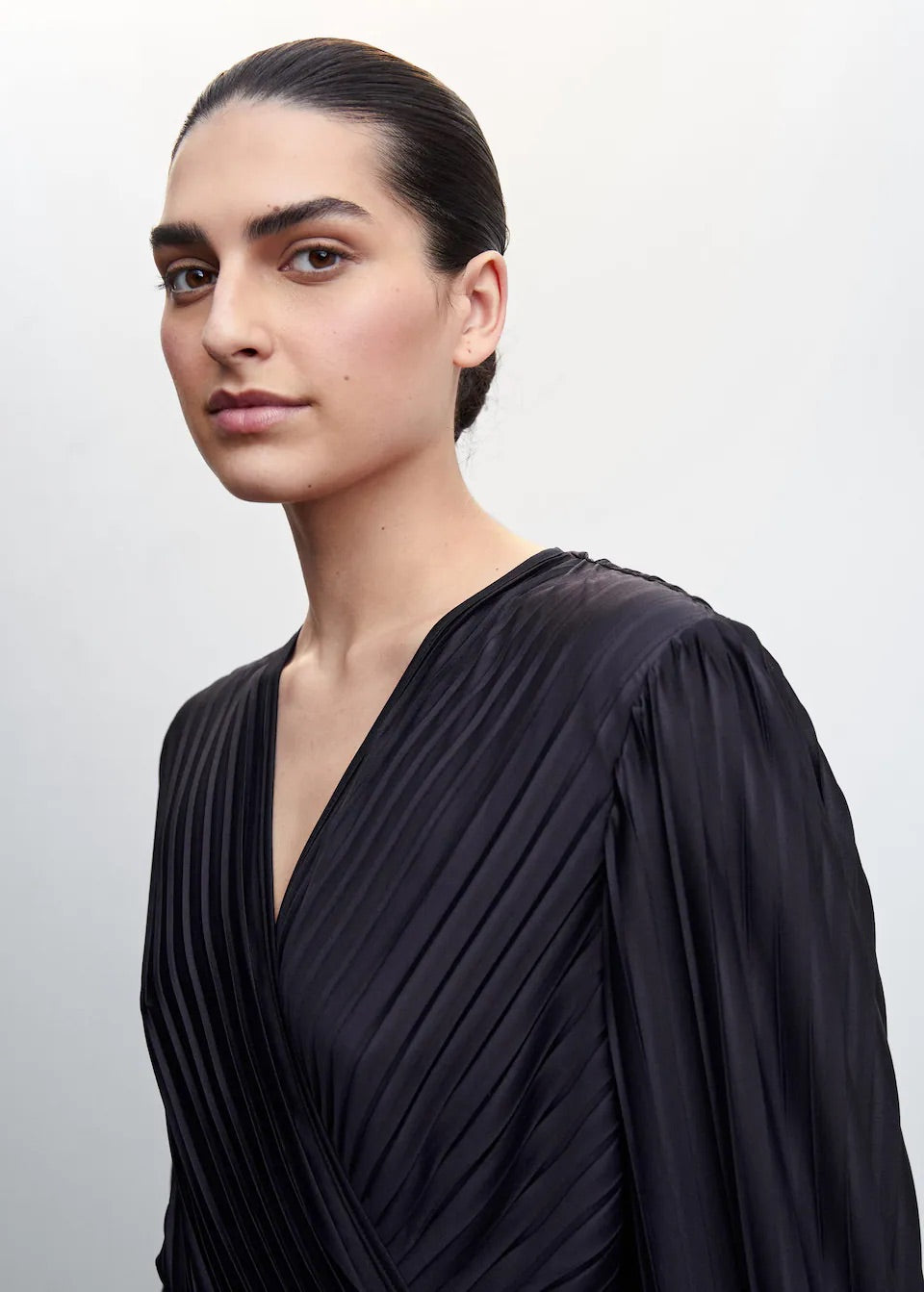 Pleated wrap dress