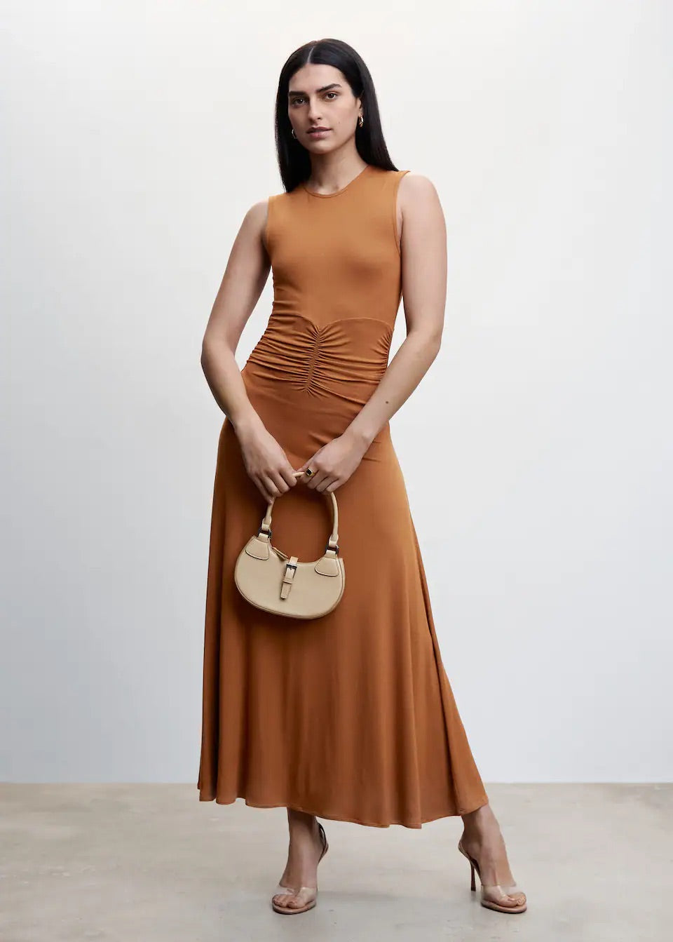 Dress with gathered waist