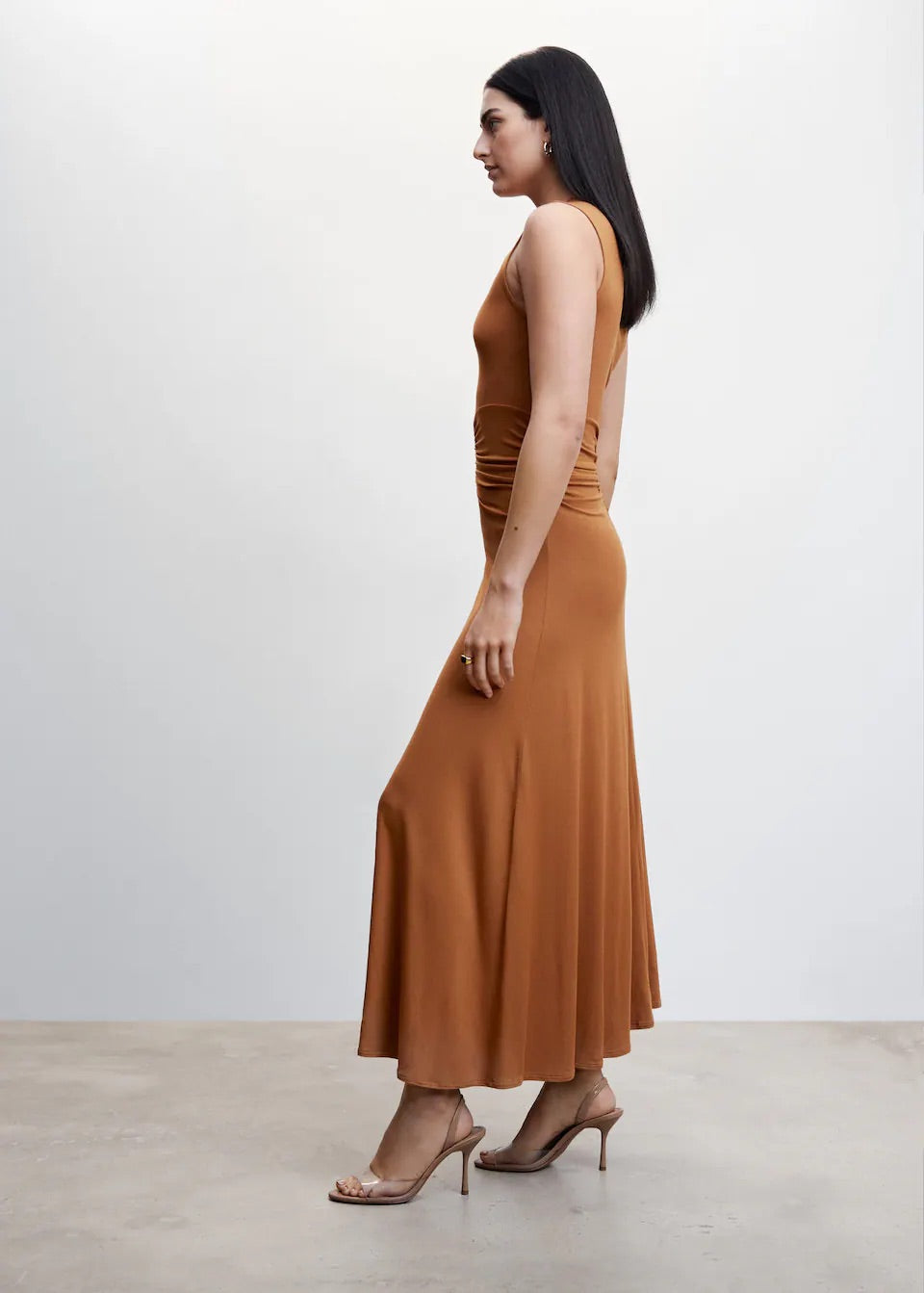 Dress with gathered waist