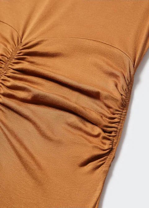 Dress with gathered waist