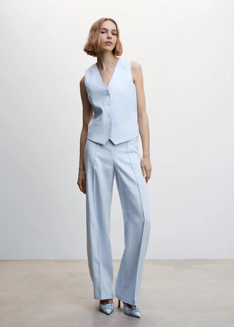 100% linen wideleg trousers