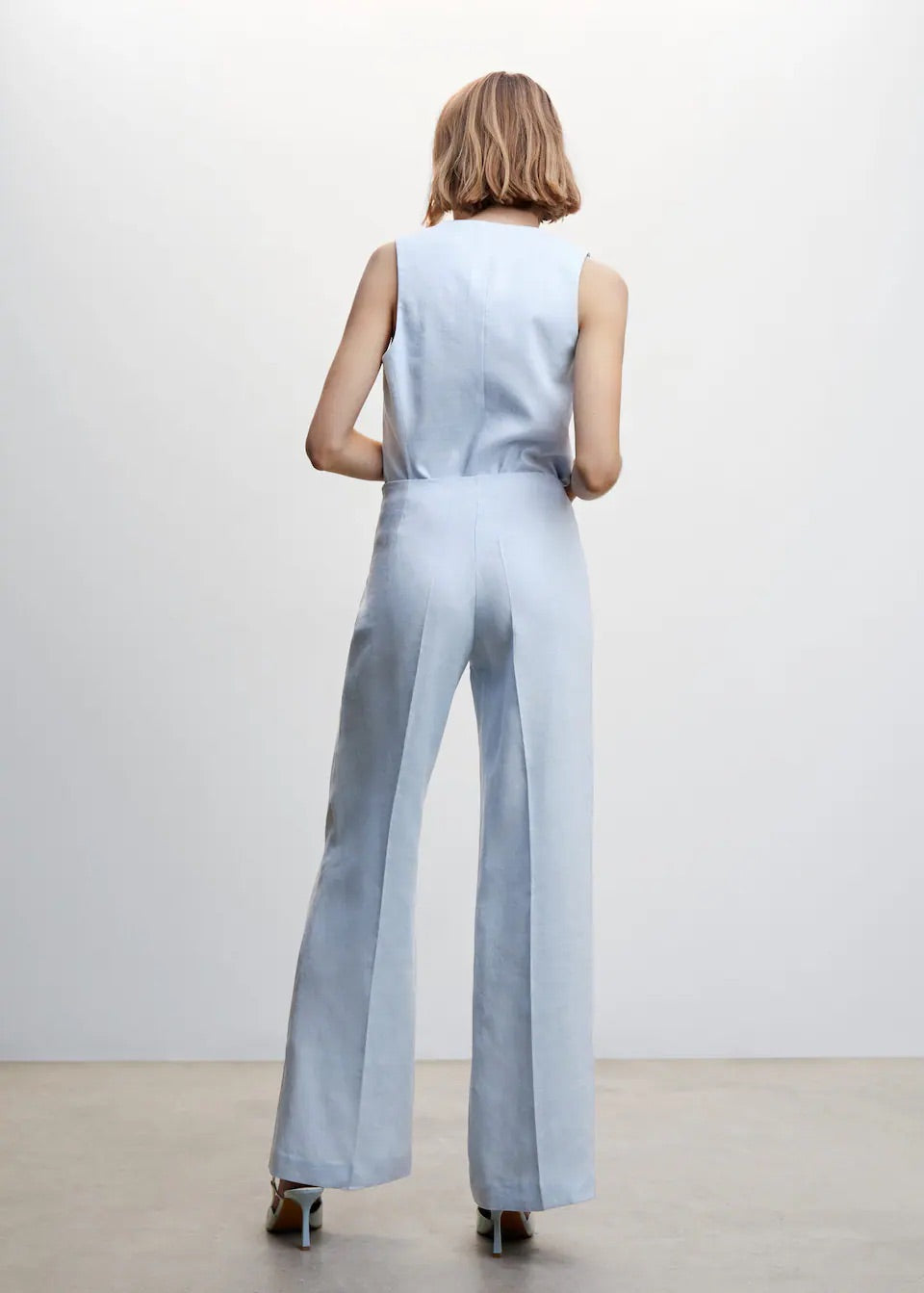 100% linen wideleg trousers