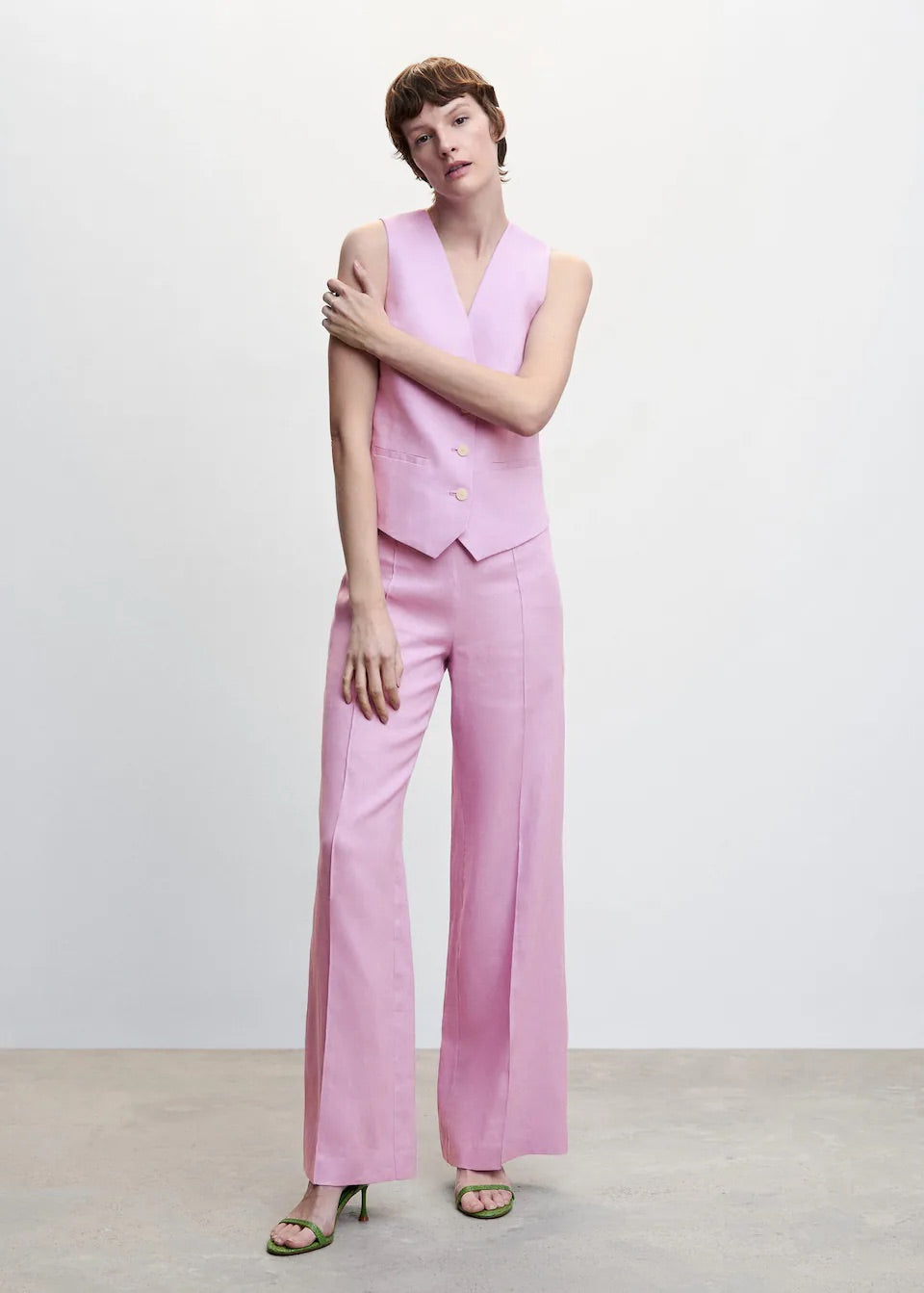 100% linen wideleg trousers