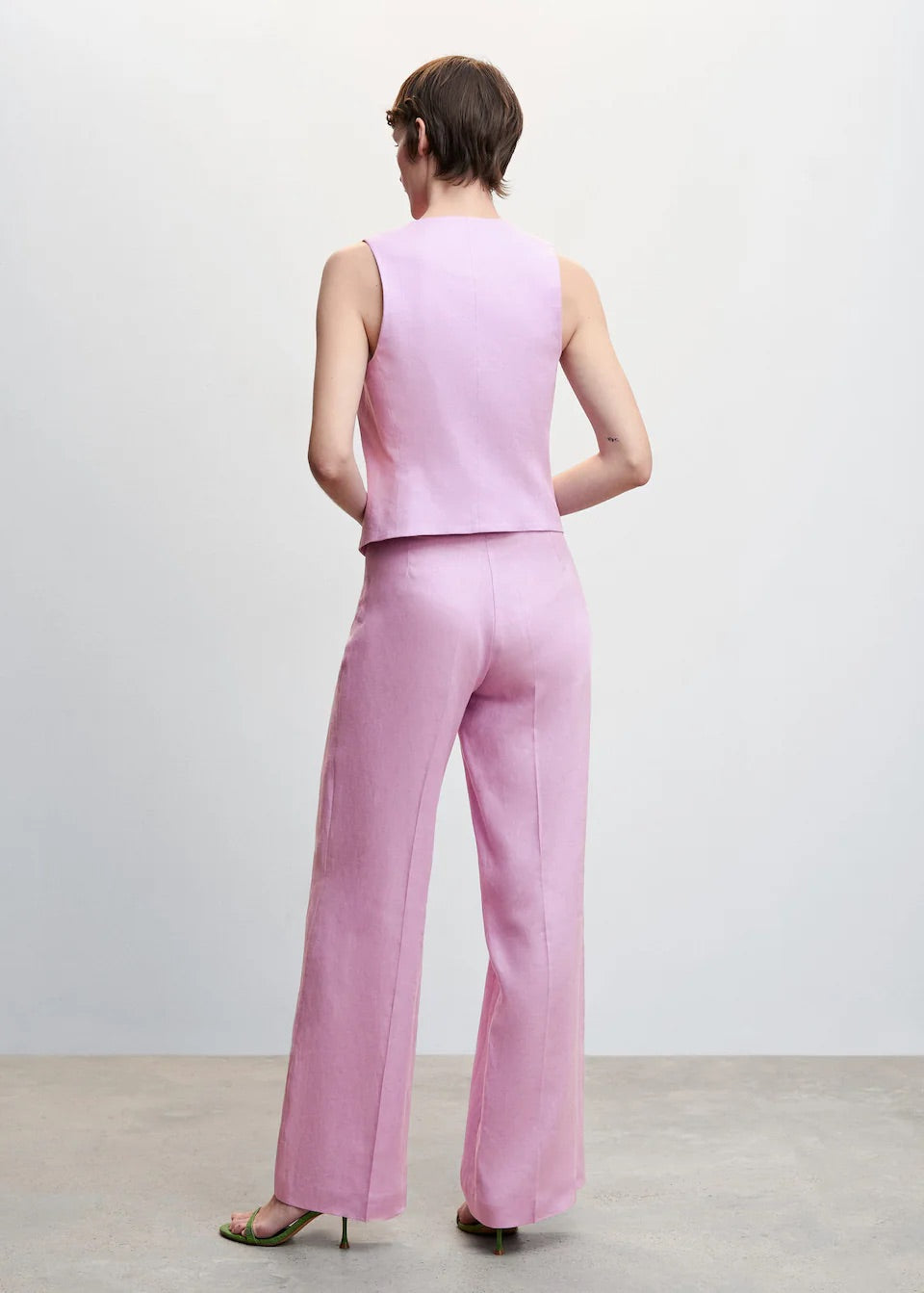 100% linen wideleg trousers