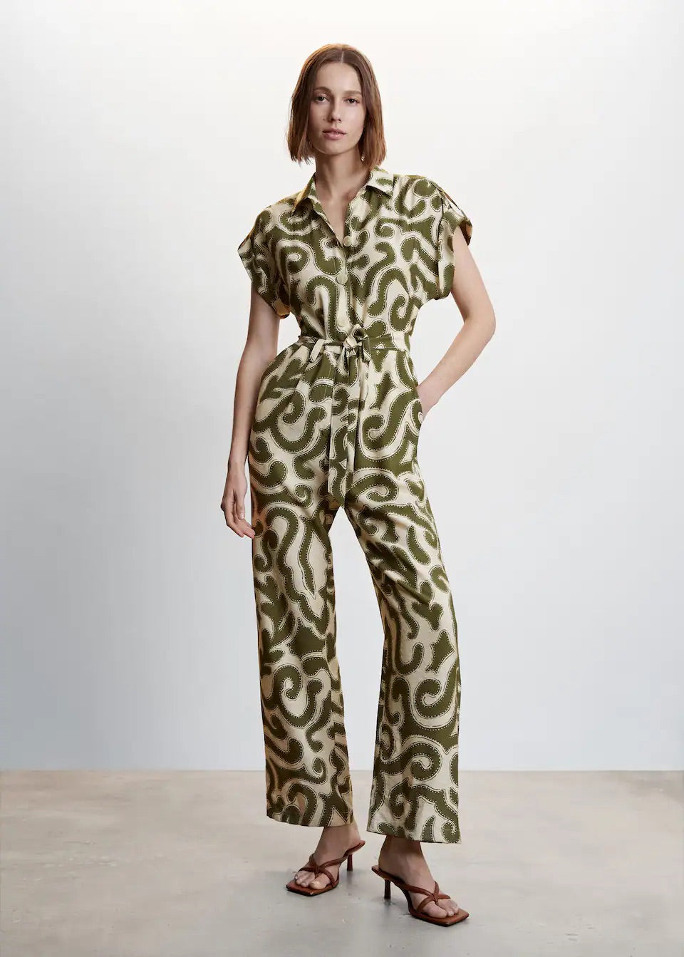 Long printed jumpsuit