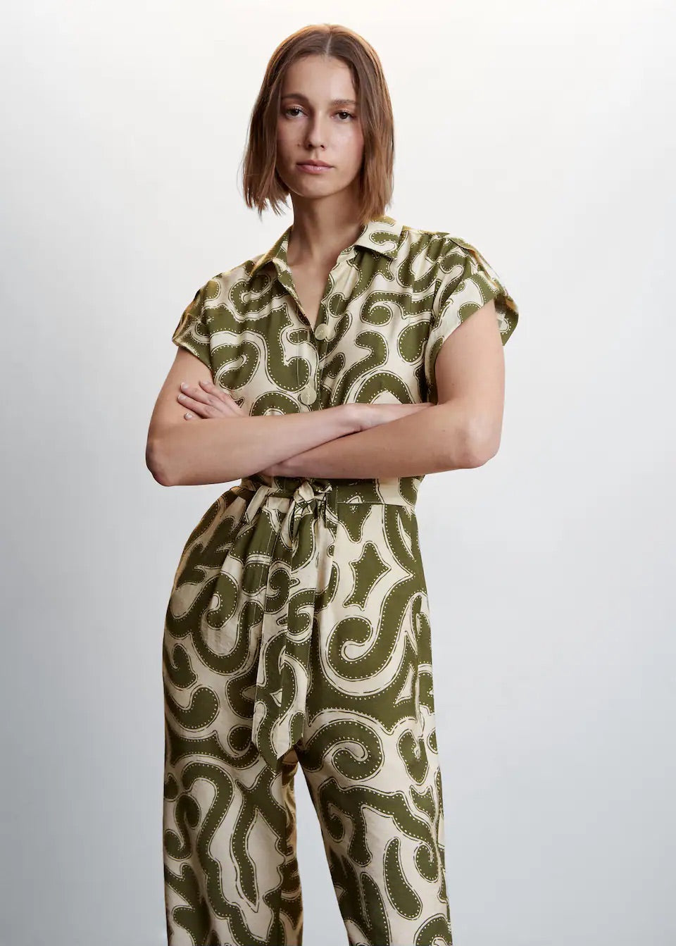 Long printed jumpsuit