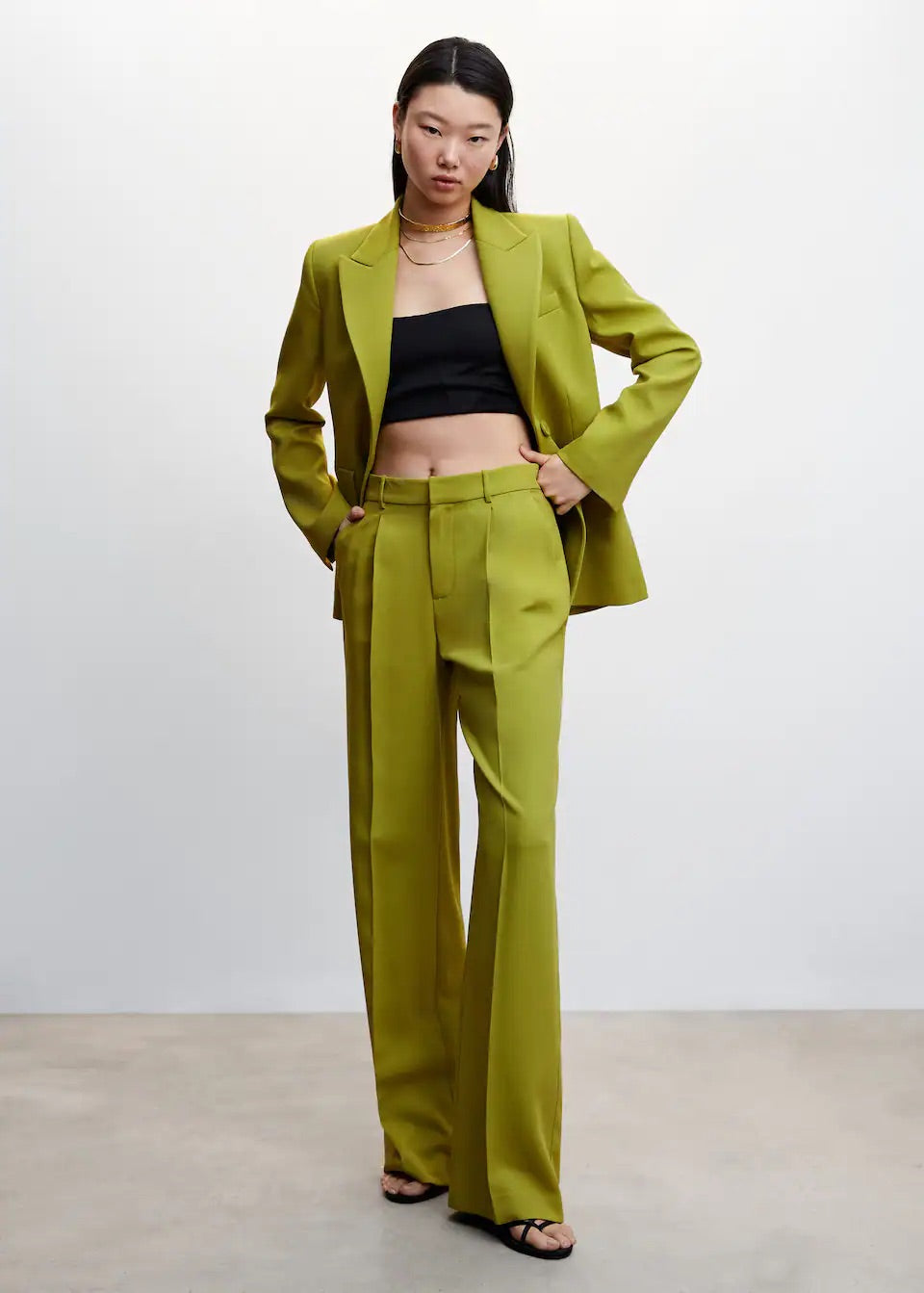 wide leg suit trousers
