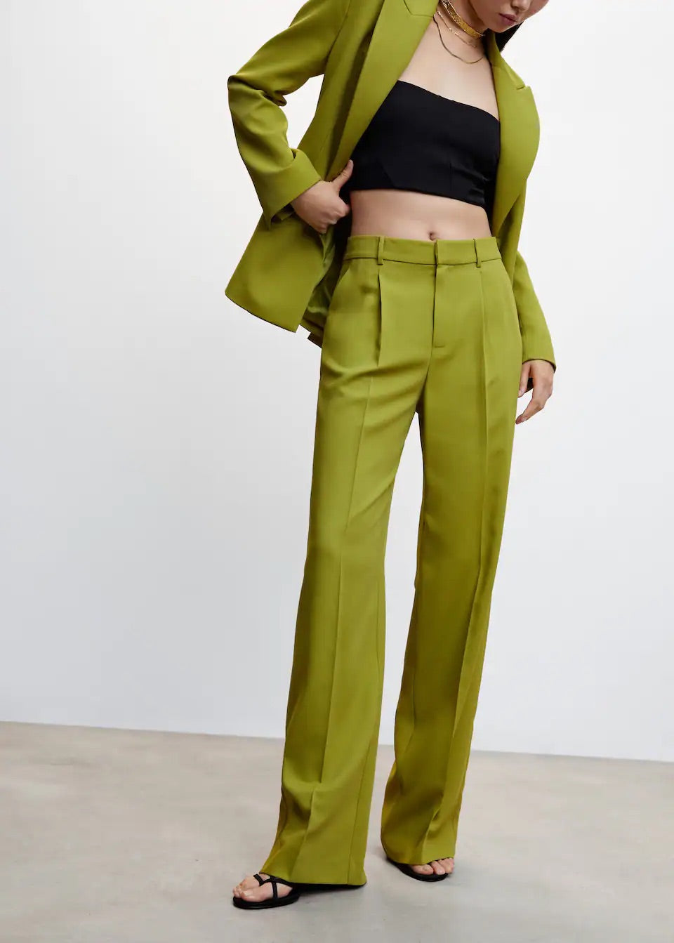 wide leg suit trousers