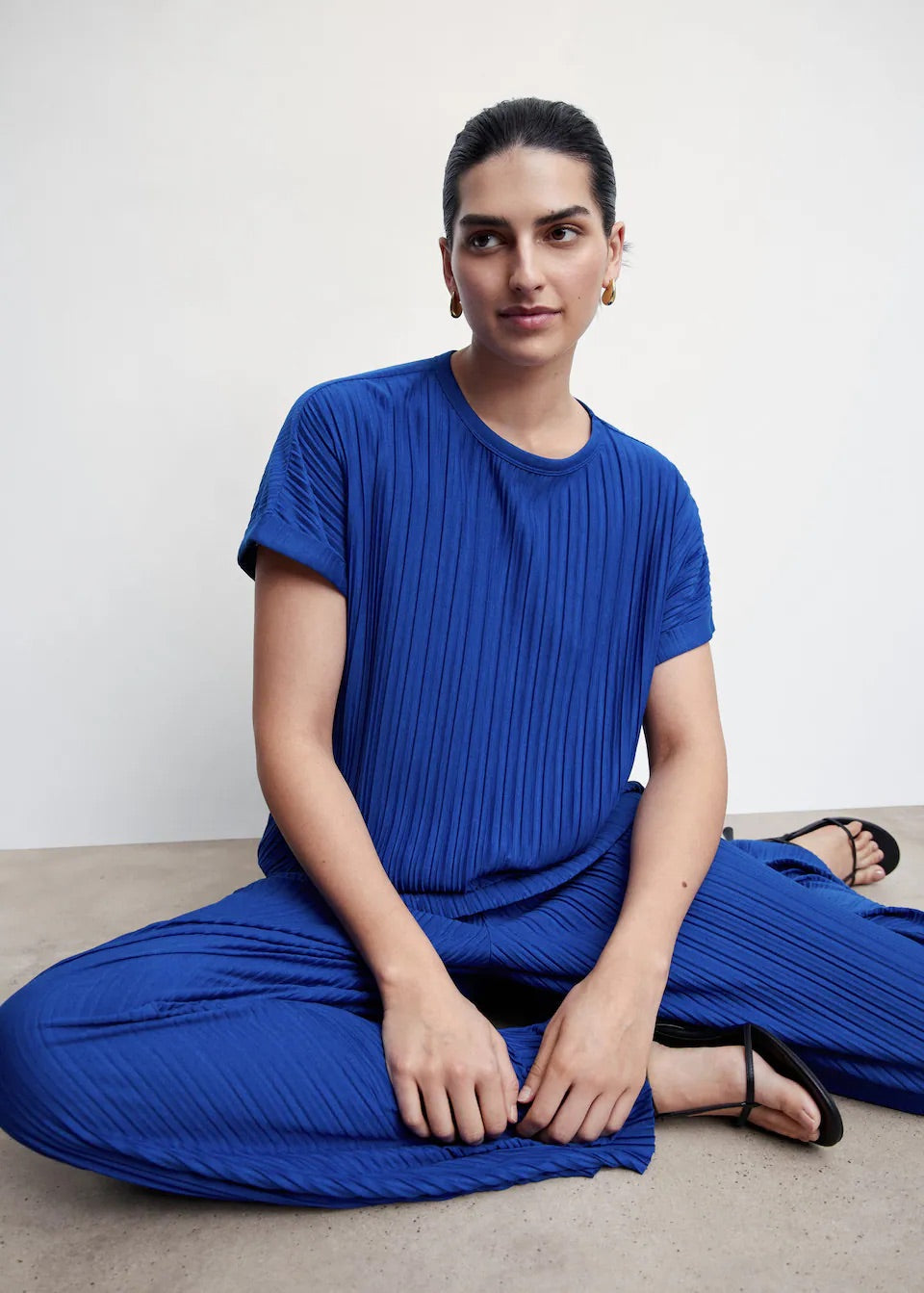 Pleated wideleg trousers