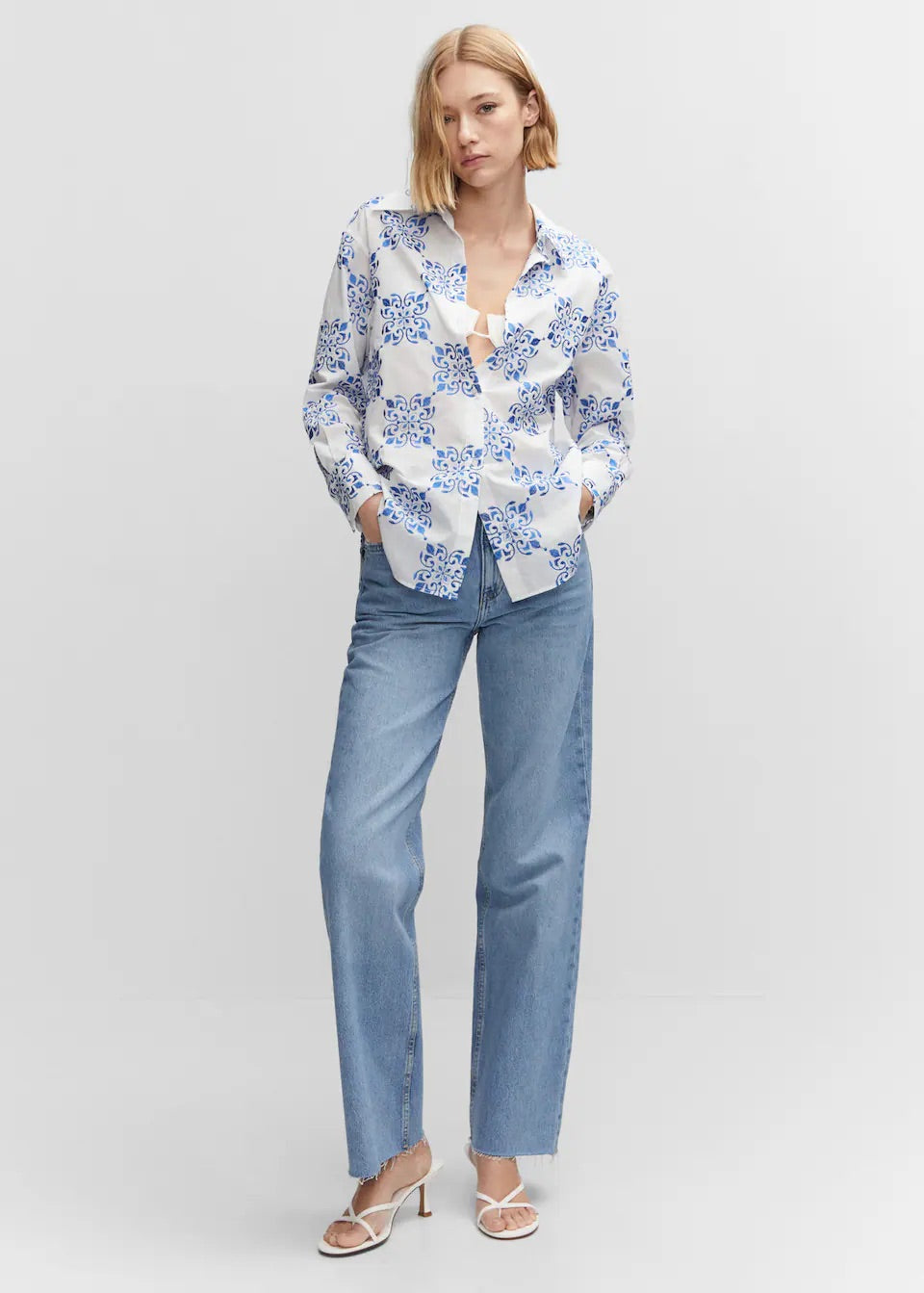 Oversized embroidered shirt