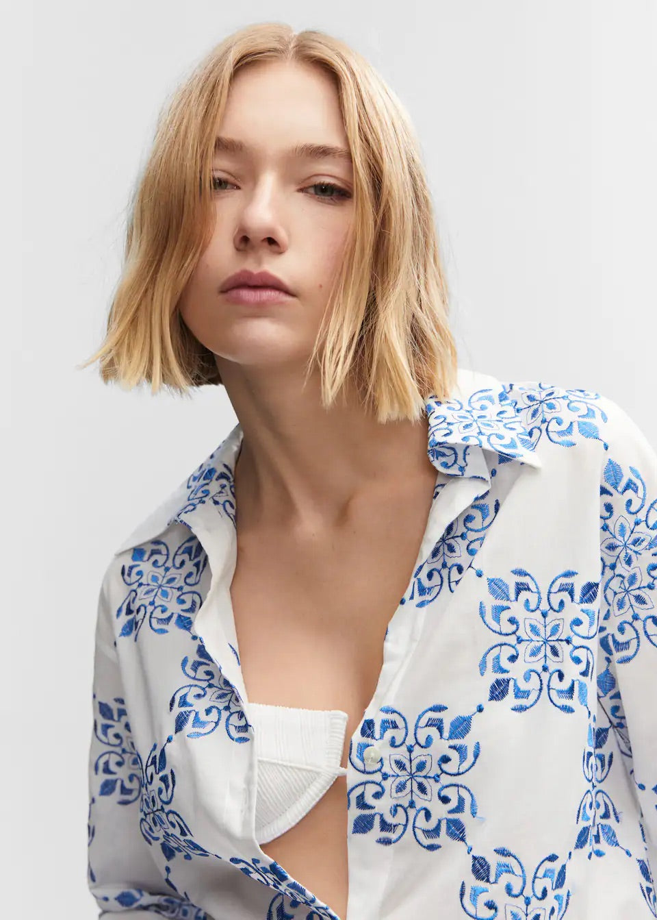 Oversized embroidered shirt