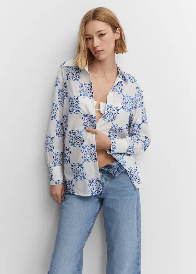 Oversized embroidered shirt